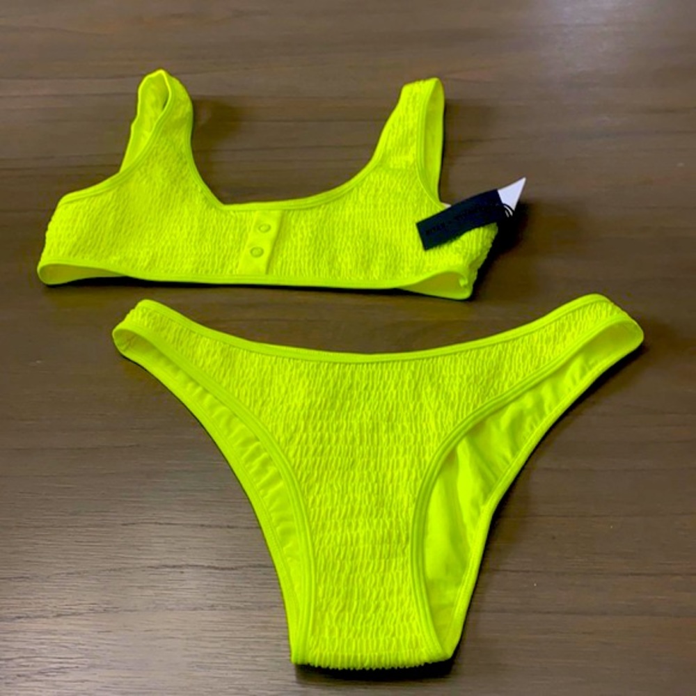 NWT! Kendall & Kylie “Henely” bikini. Neon yellow